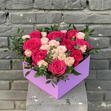 Цветочная композиция из Розы в коробке в Больших Ключах
