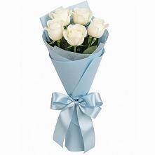 Букет 5 Белых роз Проуд #REPLACE_PRED# Больших Ключах