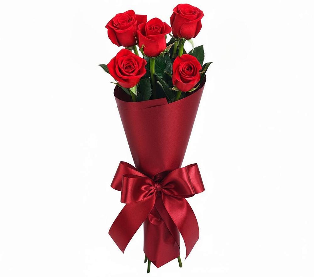 Букет 5 Красных роз Эдлесс Лав в Больших Ключах