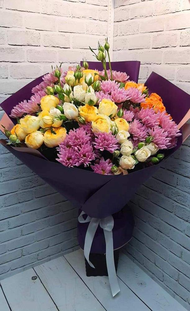 Букет цветов из: Хризантемы и Розы в Больших Ключах