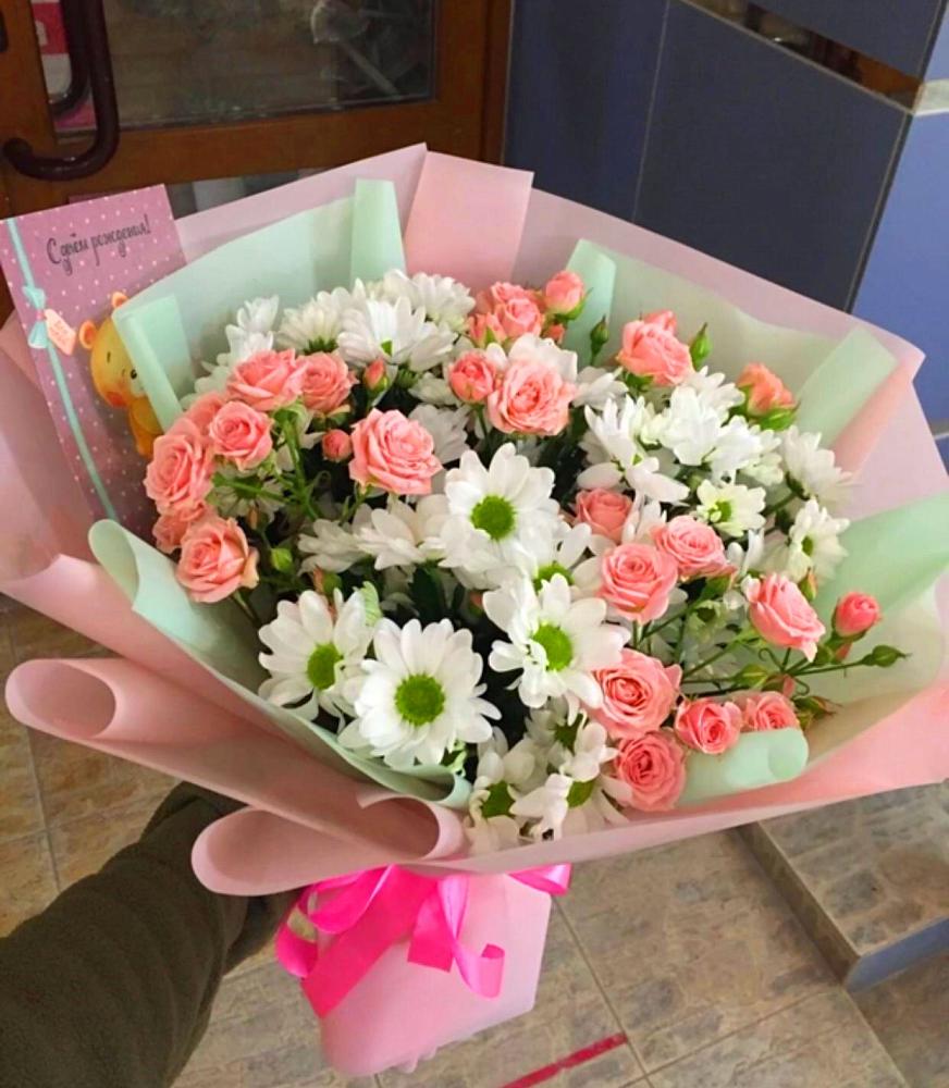 Букет цветов из: Розы и Хризантемы в Больших Ключах