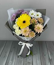 Букет цветов из:  Розы, Герберы и Хризантемы в Больших Ключах