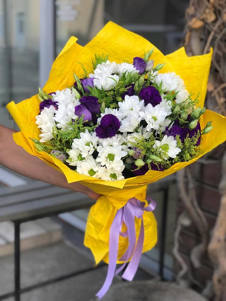 Букет цветов из: Ирисы, Хризантемы и Ромашки в Больших Ключах