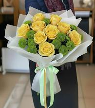 Букет цветов из:  Хризантемы и Розы в Больших Ключах