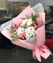 Букет цветов из:  Розы, Лизиантусы и Хризантемы в Больших Ключах