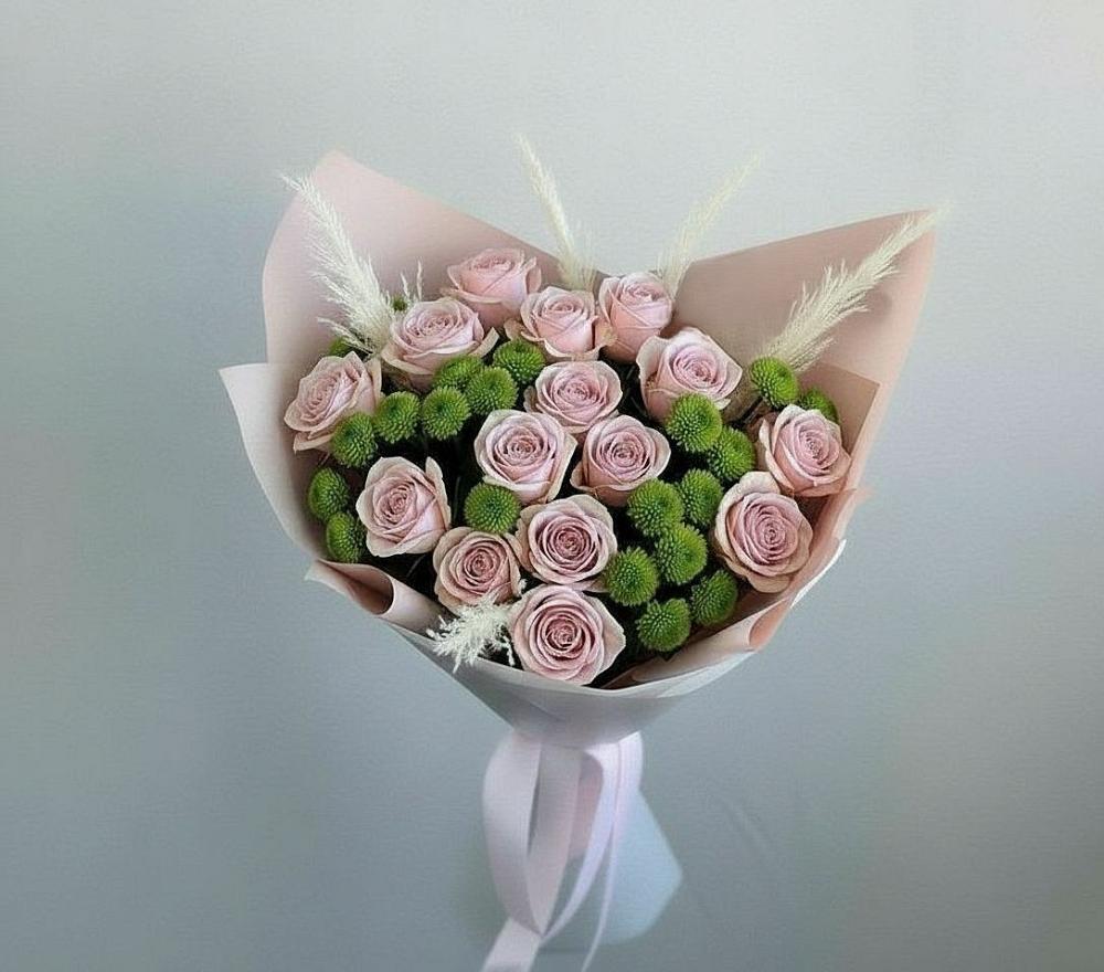 Букет цветов из: Розы и Хризантемы в Больших Ключах