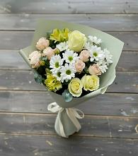 Букет цветов из:  Альстромерии, Розы и Хризантемы в Больших Ключах