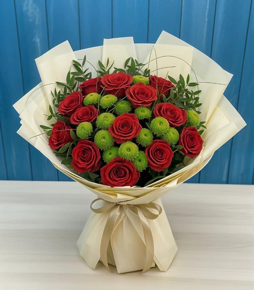 Букет цветов из: Розы и Хризантемы в Больших Ключах